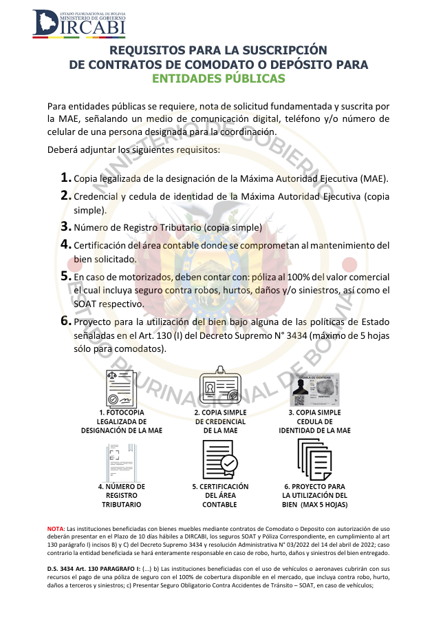 requisitos para entidades publicas
